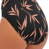 Luna Bay High Waist Bikini Brief Lacquered Black