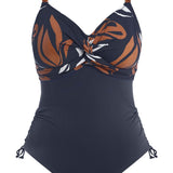Lake Orta Underwire Twist Front Swimsuit French Navy