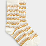 Wool Cashmere Honeycomb Socks Mid Camel by Bleuforêt, available at The Foundation, featuring warm and soft camel-coloured socks with a honeycomb pattern.