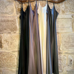collection of lotus kelly long chemise slips in mulberry silk