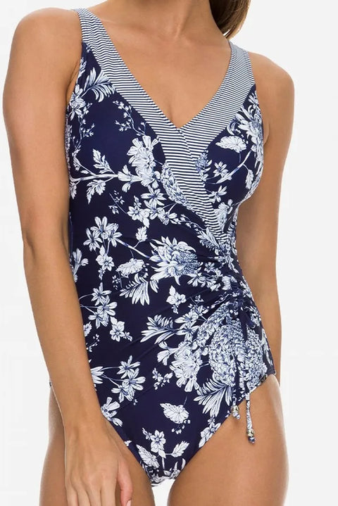 Gardenia Gathered Surplice One Piece Ink