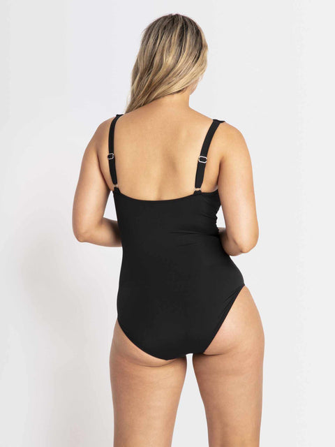 Cosmopolitan DDE Ruch Mesh Frill One Piece Black