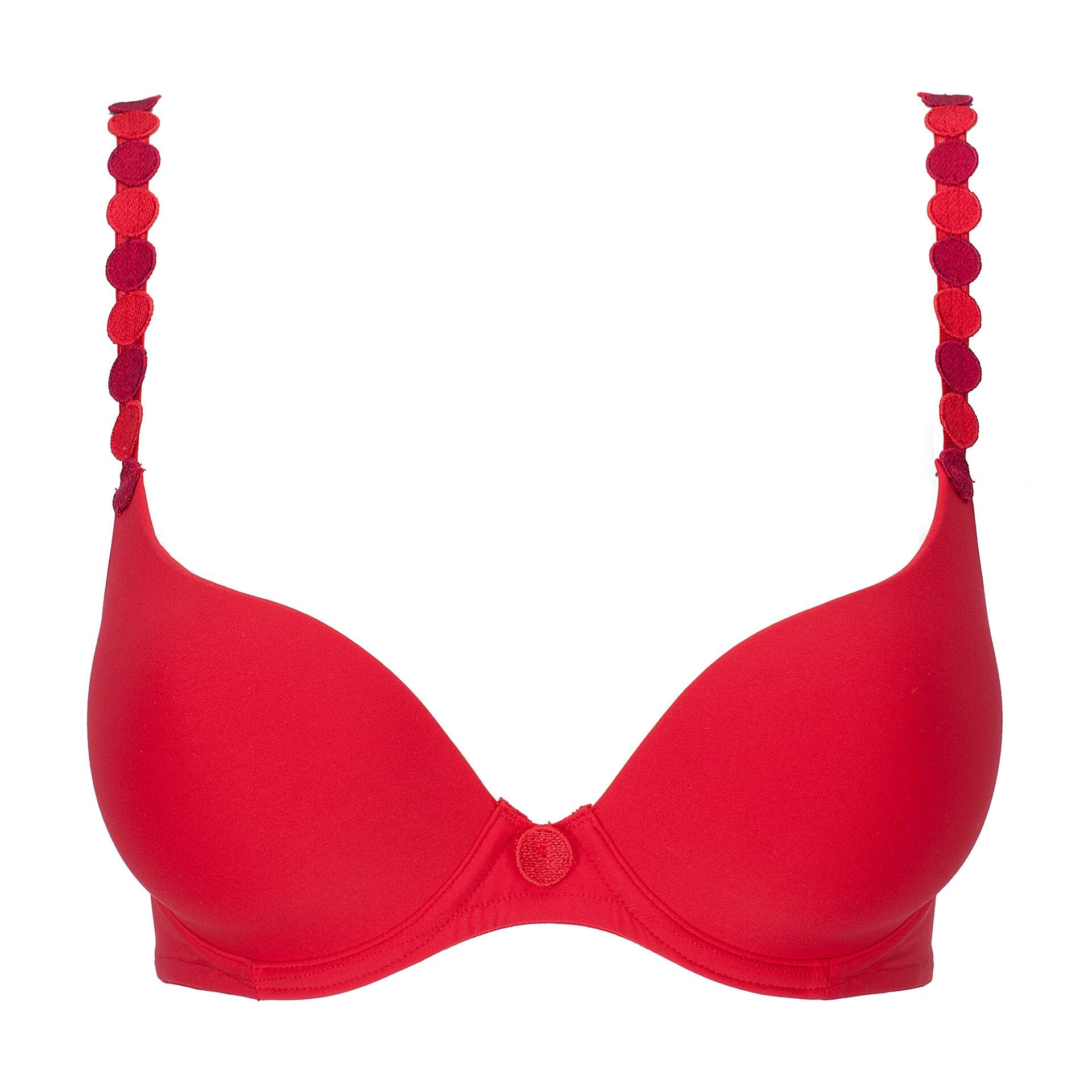 Flat lay of Tom Scarlet Bra with padded cups – The Foundation
