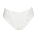 PrimaDonna Deauville Full Brief in Natural from The Foundation, with high waist coverage and floral embroidery at the hips.