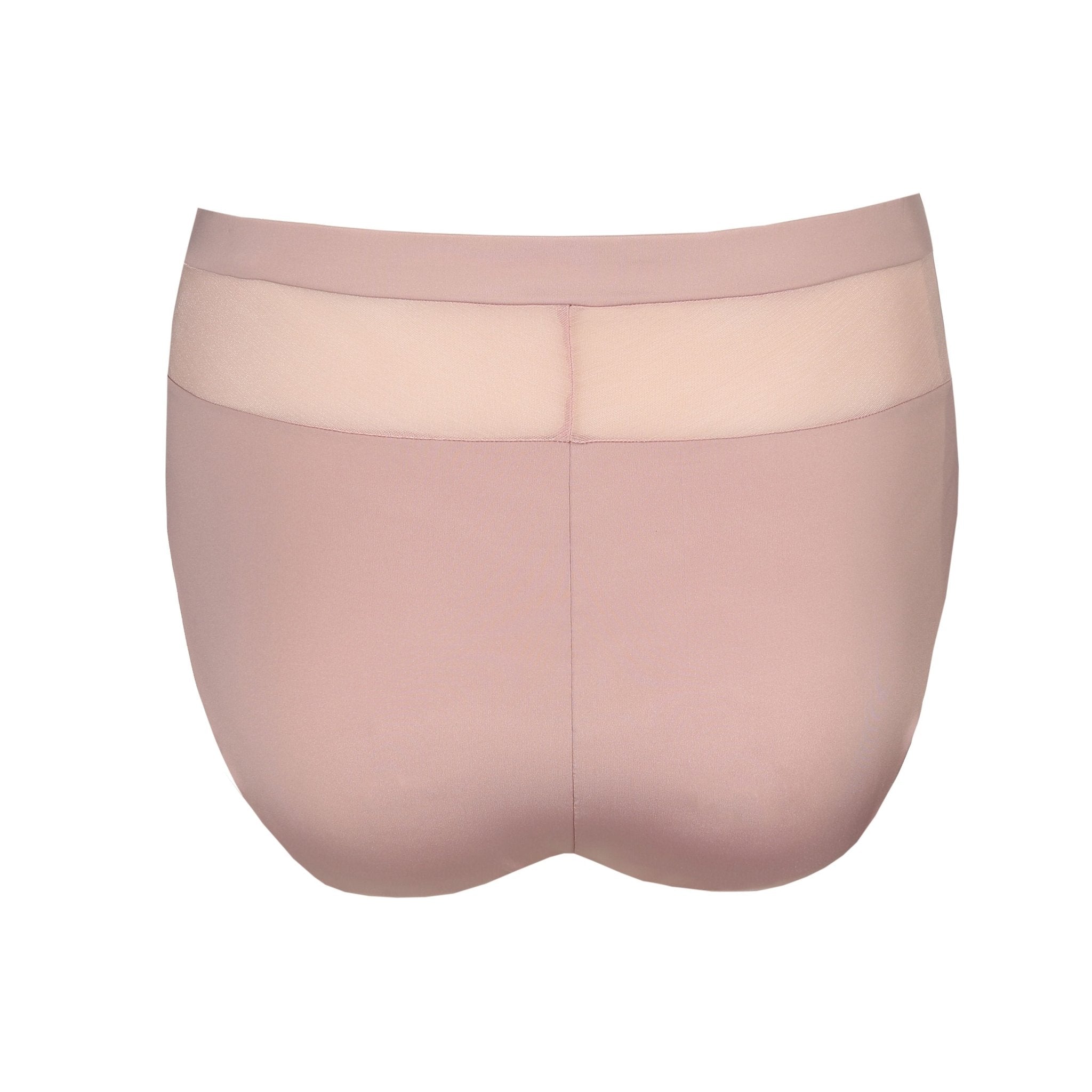 Smooth back view of PrimaDonna Sophora Full Brief in Bois De Rose – seam-free design with soft blush fabric.  Flat lay