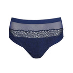 Flat lay of front design of Sophora Full Brief in Royal with decorative embroidered detailing.