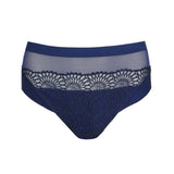Flat lay of front design of Sophora Full Brief in Royal with decorative embroidered detailing.