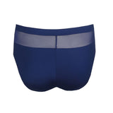Flat lay of back of Sophora Full Brief in Royal showing high-rise cut and clean finish.