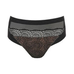 Detailed flat lay of the Sophora Full Brief Black by PrimaDonna – embroidery on sheer tulle for a striking tattoo effect.
