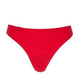 Flat lay of Tom Rio Brief in Scarlet, designed with soft stretch fabric and discreet logo detail.