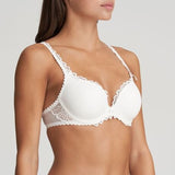 Side view of Jane Heart Shape Bra in Natural with lace embroidery – The Foundation
