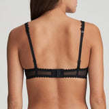 Back view of Model wearing the Marie Jo Jane Heart Shape Bra in black, showcasing a flattering plunge neckline and elegant support.