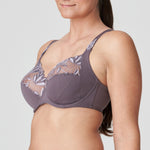 Side view of the Orlando Full Cup Bra in Eye Shadow on model, highlighting fit and lace detail for The Foundation.