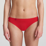 Marie Jo Tom Rio Brief in Scarlet, front view featuring low-rise design and feather-light fabric for everyday comfort.