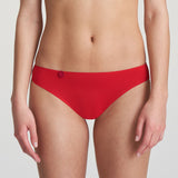 Marie Jo Tom Rio Brief in Scarlet, front view featuring low-rise design and feather-light fabric for everyday comfort.