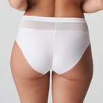 Back view of PrimaDonna Sophora brief in White, highlighting seam-free finish and medium-to-full coverage.
