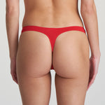 Back view of Tom Thong Brief in Scarlet, featuring minimal coverage and soft elastic for a smooth silhouette.