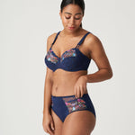 PrimaDonna Sedaine bra set worn by model, matching floral embroidered full cup bra and brief.