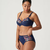 PrimaDonna Sedaine bra set worn by model, matching floral embroidered full cup bra and brief.