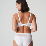 Back view of the full Sophora lingerie set in White, showing seamless design and supportive high-rise fit.