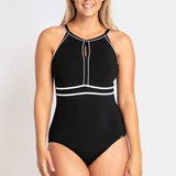 Heritage Classic Keyhole High Neck One Piece Black