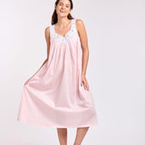 Gingham Print Cotton Nightie Pink