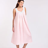 Gingham Print Cotton Nightie Pink
