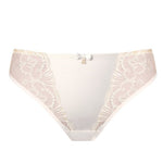 Flat lay of Perla Thong Ivory – front view with lace detail – The Foundation