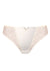 Flat lay of Perla Thong Ivory – front view with lace detail – The Foundation