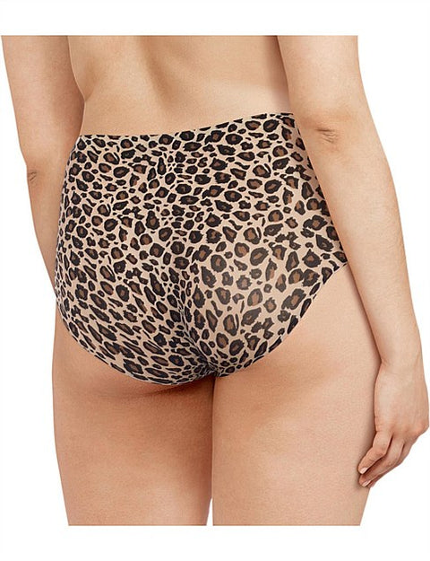 Soft Stretch Full Brief Leopard Black