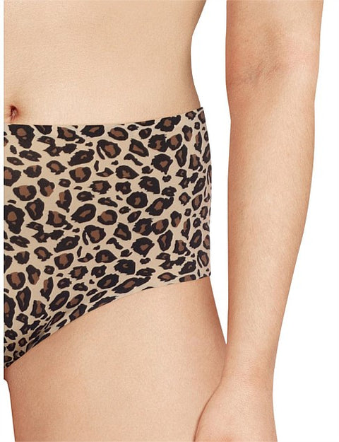 Soft Stretch Full Brief Leopard Black