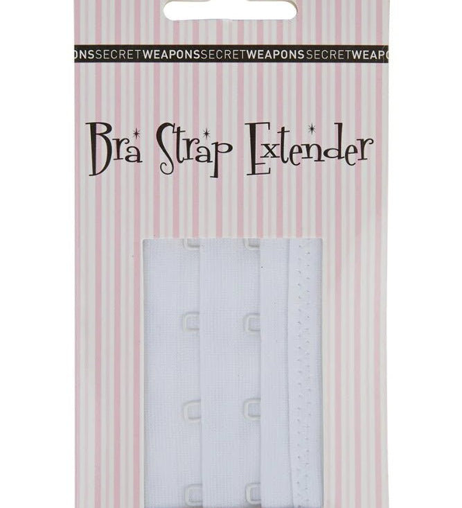 Packaging of the 2 Hook Bra Extender White, available at The Foundation, a convenient bra accessory to add extra room and comfort for two-hook bras.