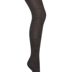 Wool/Cotton Doubleface Tights Noir, displayed flat, from The Foundation, featuring a luxury blend for warmth, softness, and durability.