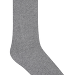 Wool Cashmere Socks Mid Gris Flanelle, displayed flat, from The Foundation, showing luxury blend grey socks for warmth and comfort.