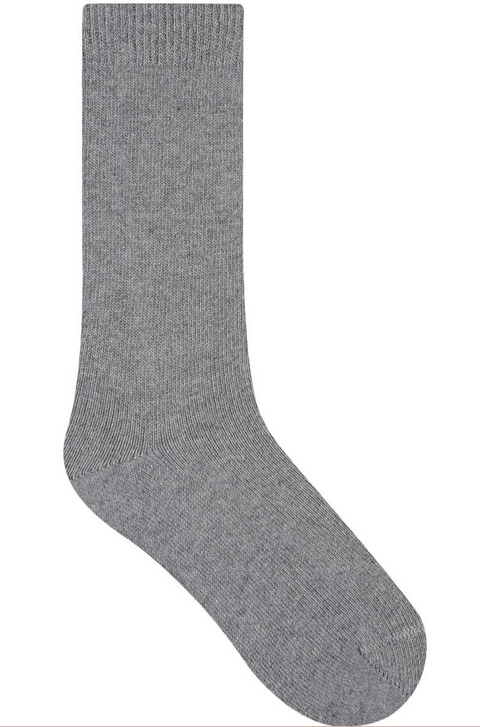 Wool Cashmere Socks Mid Gris Flanelle