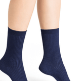 Modal Cashmere Socks Mid Ink Blue