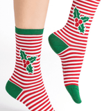Christmas Holly Cotton Sock Green