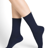 Wool Cotton Doubleface Socks Short Marine