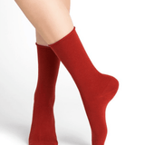 Velvet Cotton Socks Henna Red