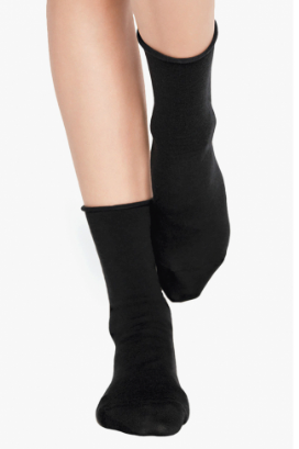 Wool Cotton Doubleface Socks Short Noir