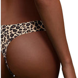 Soft Stretch Thong Leopard Black