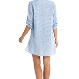 Treasures Stripe Button Thru Shirt Blue
