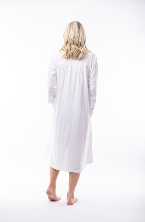 Victoria Pintucks Mid Nightie White