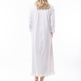 Victoria 3/4 Sleeve Long Nightie White