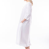 Victoria 3/4 Sleeve Long Nightie White