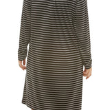 Stripe Long Sleeve Dress Black