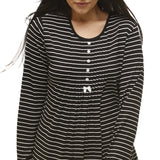 Stripe Long Sleeve Dress Black
