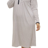 Geo Tile Long Sleeve Ruffle Dress