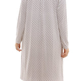 Geo Tile Long Sleeve Ruffle Dress