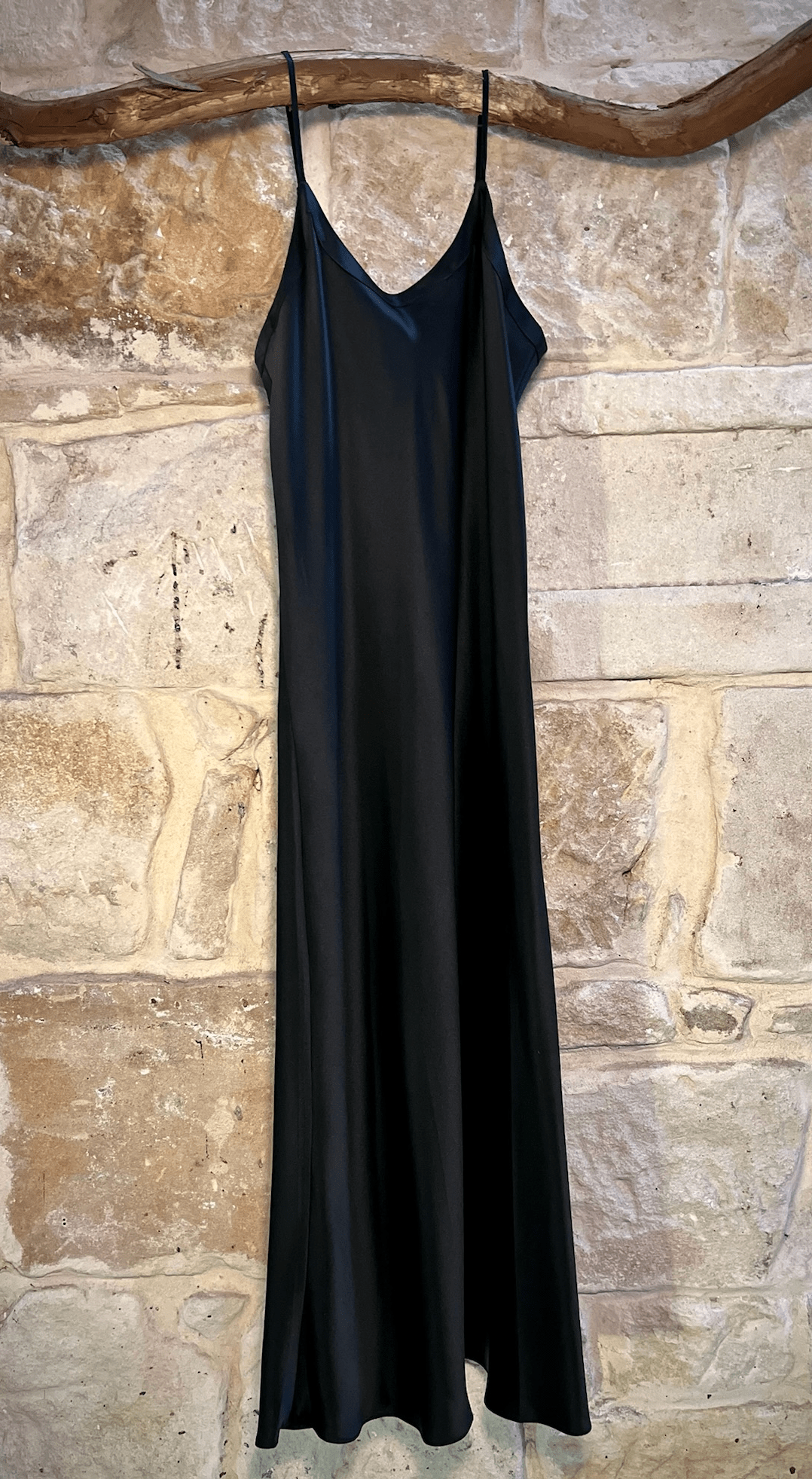 lotus silk chemise long nightdress slip black mulberry silk nightie